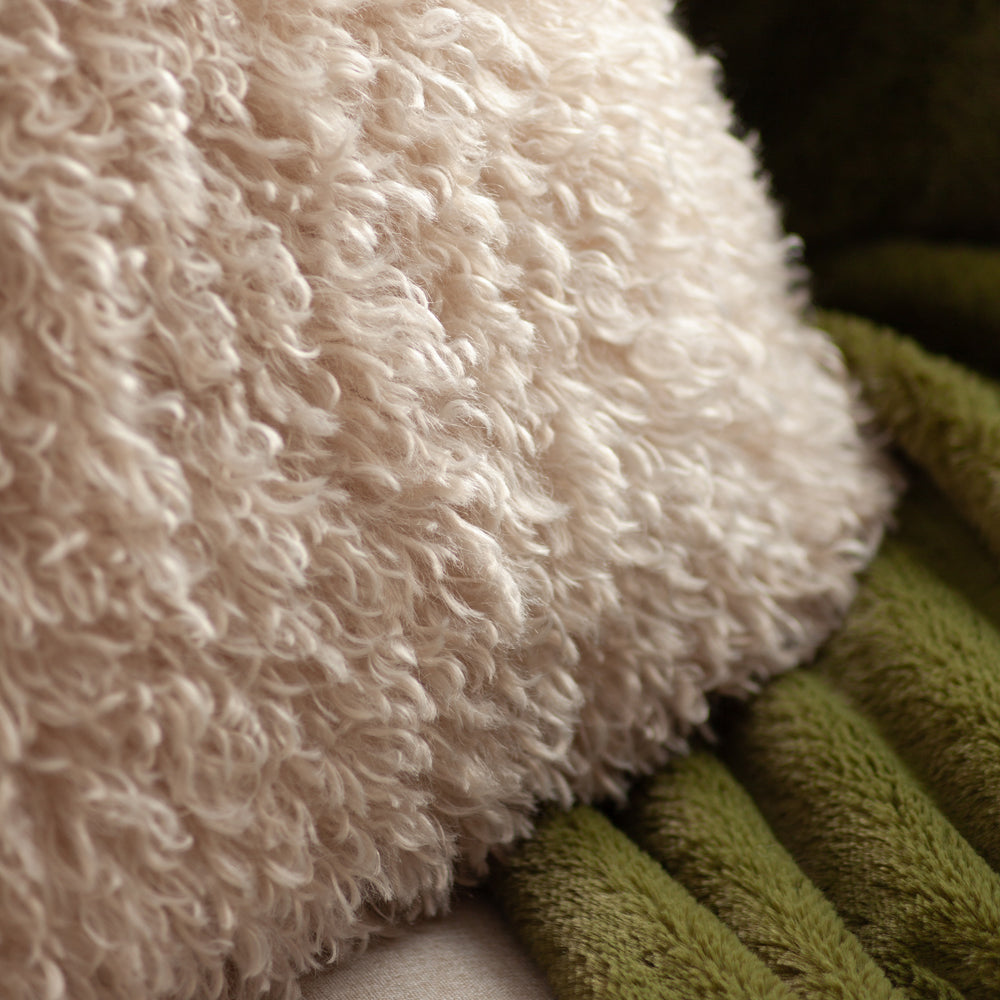Rowan Faux Fur Cushion Natural