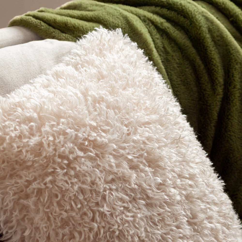 Rowan Faux Fur Cushion Natural