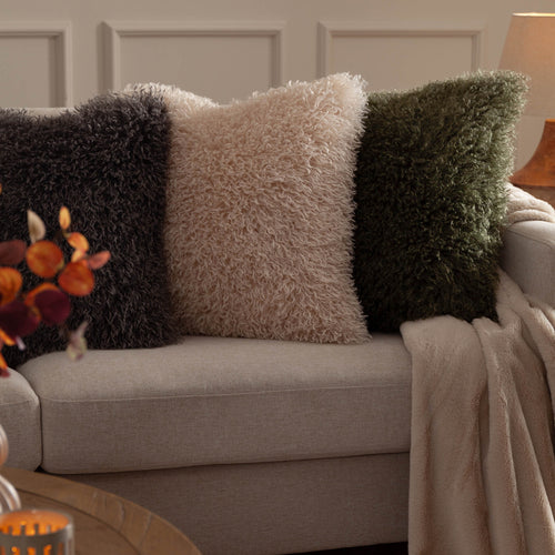  Beige Cushions - Rowan Faux Fur Cushion Cover Natural furn.