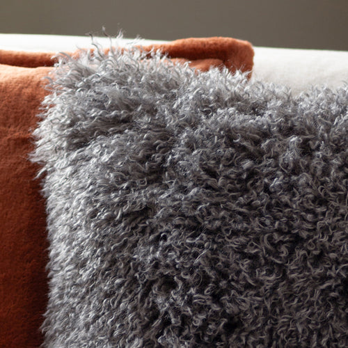  Grey Cushions - Rowan Faux Fur Cushion Cover Taupe furn.