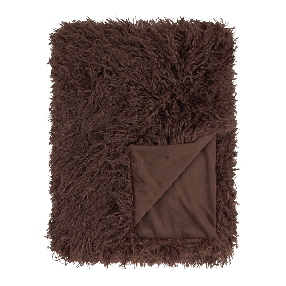 Rowan Faux Fur Throw Chocolate