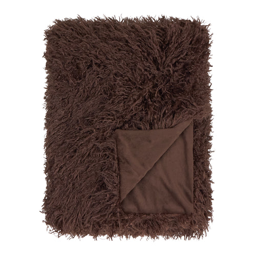 Rowan Faux Fur Throw Chocolate