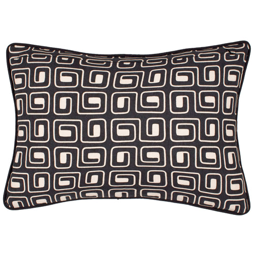 Abstract Black Cushions - Safara Printed Cushion Cover Black HÖEM