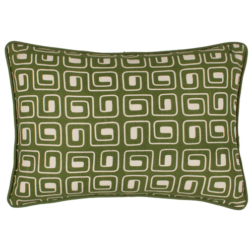 Abstract Green Cushions - Safara Printed Cushion Cover Olive HÖEM