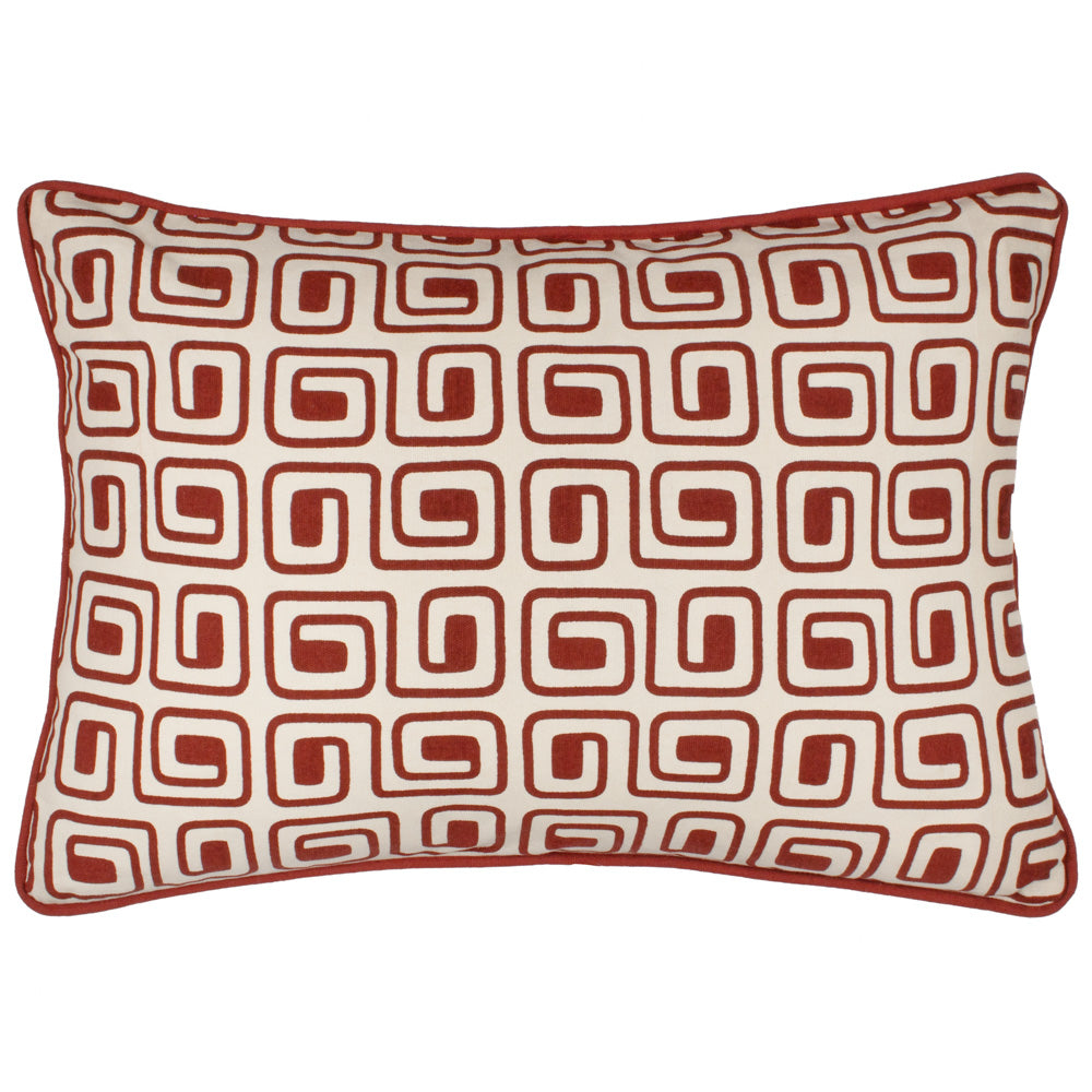 Safara Printed Cushion Red Copper