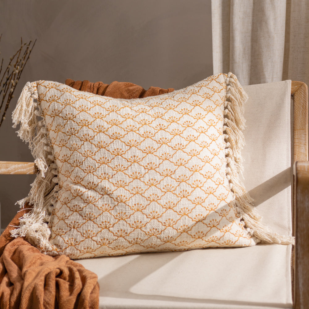 Floral Yellow Cushions - Saku  Cushion Cover Honey Yard