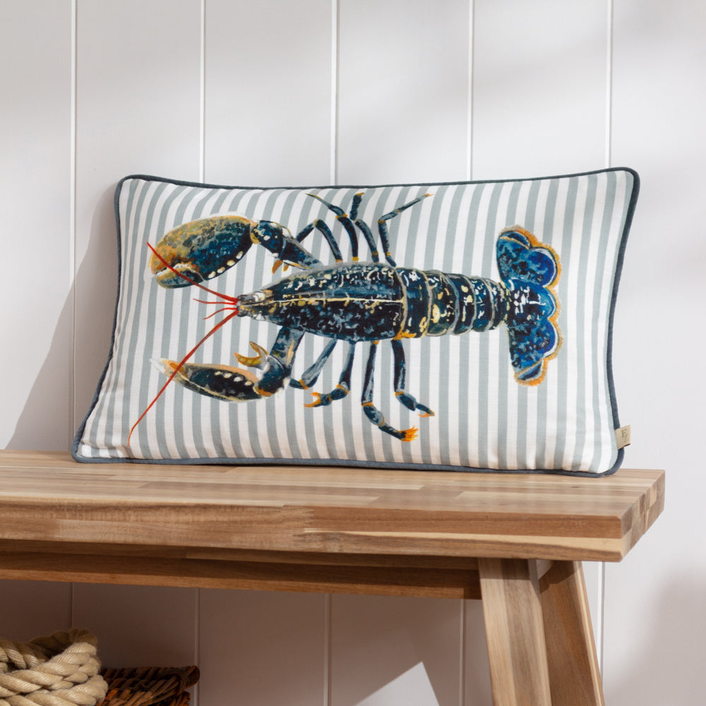 Salcombe Lobster Multi Piped Cushion Cover Multicolour Cushions Evans Lichfield furn