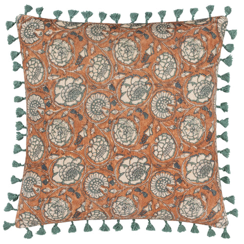 Floral Orange Cushions - Salisa  Cushion Cover Rust Paoletti