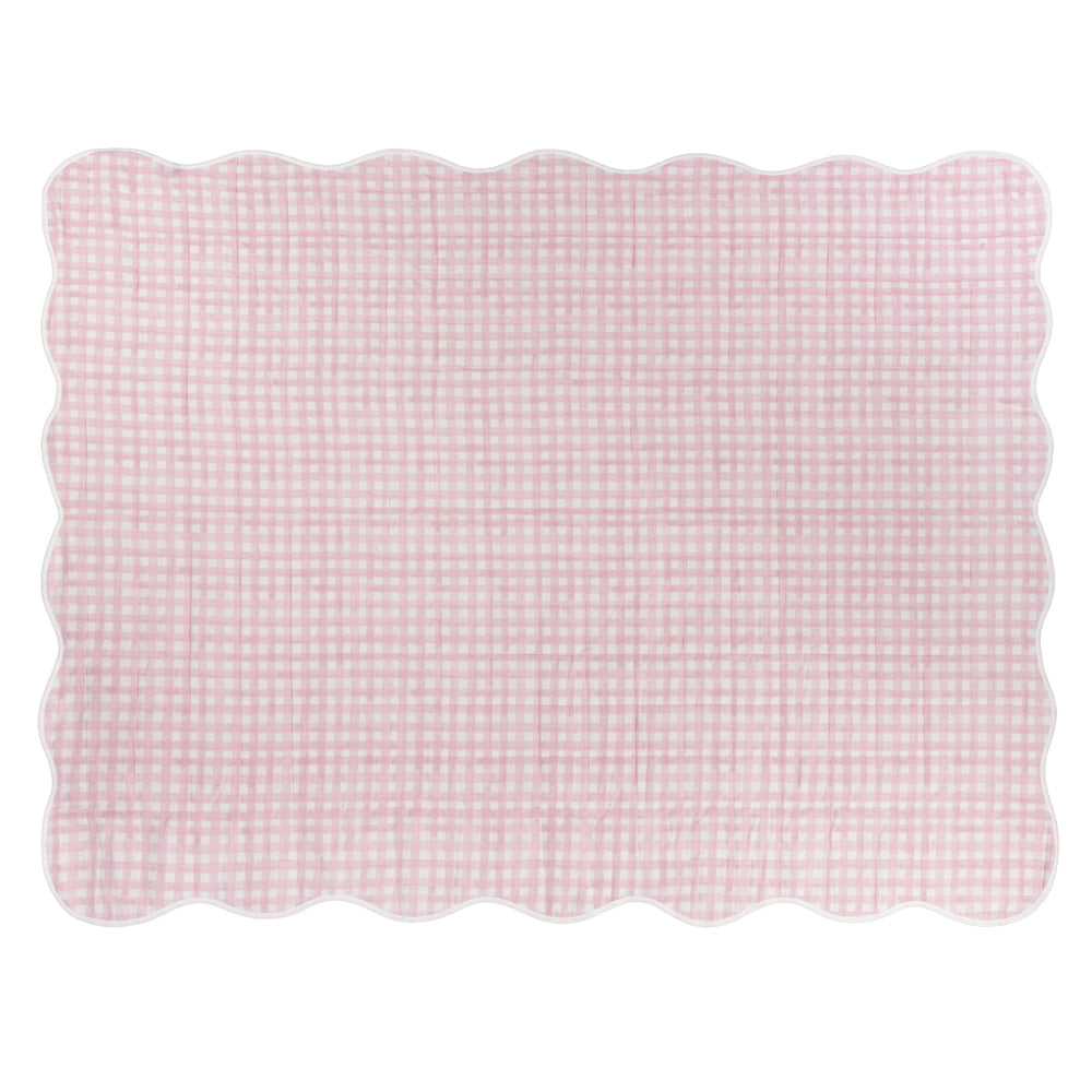 Scallop Quilted Bedspread Pink