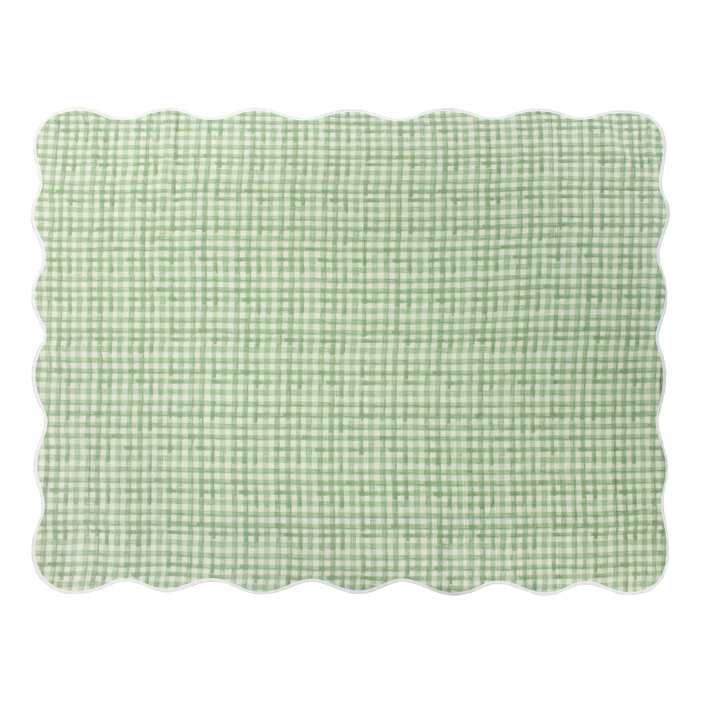 Scallop Quilted Bedspread Sage