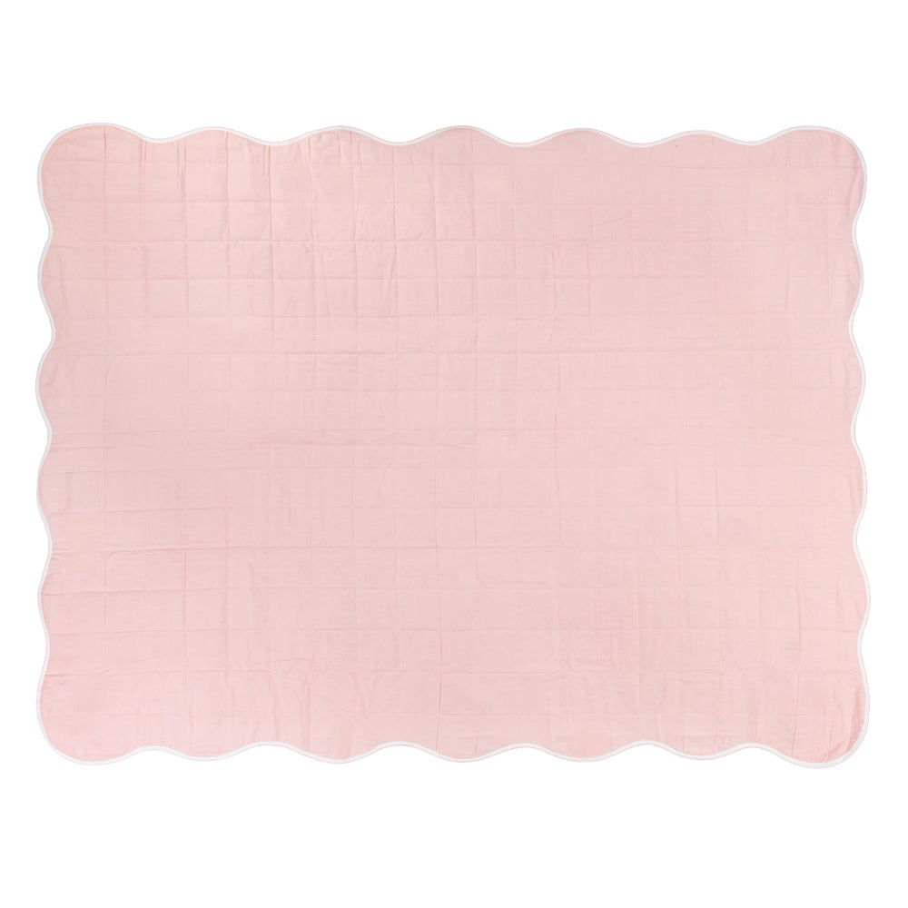 Scallop Quilted Bedspread Pink