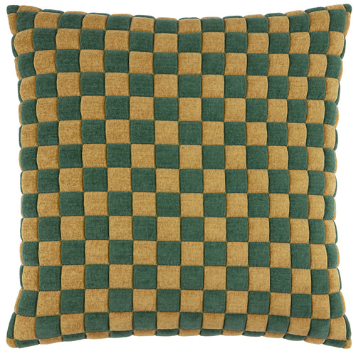 Softie Checkerboard Quilted Cushion Green