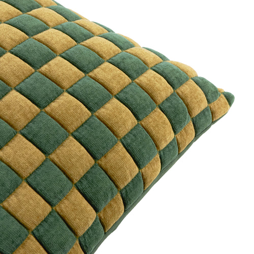 Softie Checkerboard Quilted Cushion Green