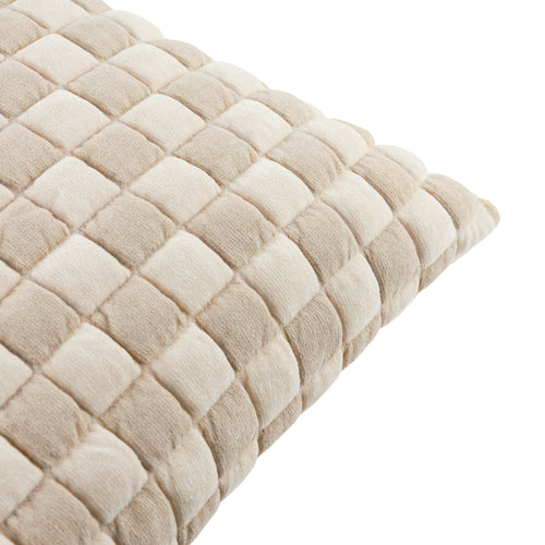 Softie Checkerboard Quilted Cushion Natural