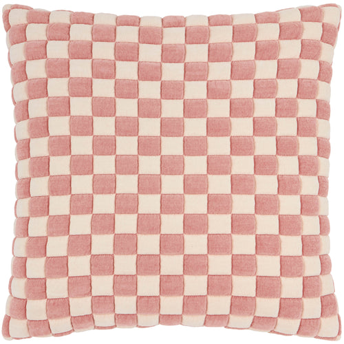 Softie Checkerboard Quilted Cushion Pink