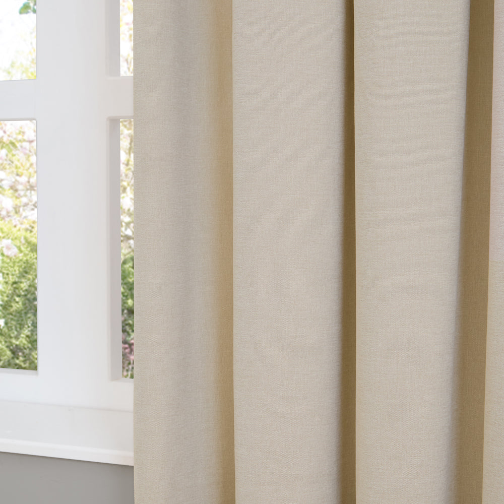 Soft Chenille Blackout Eyelet Curtains Ecru