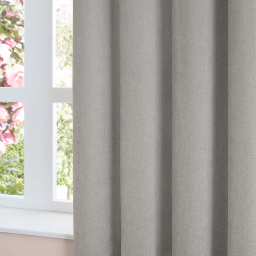 Soft Chenille Blackout Eyelet Curtains Silver