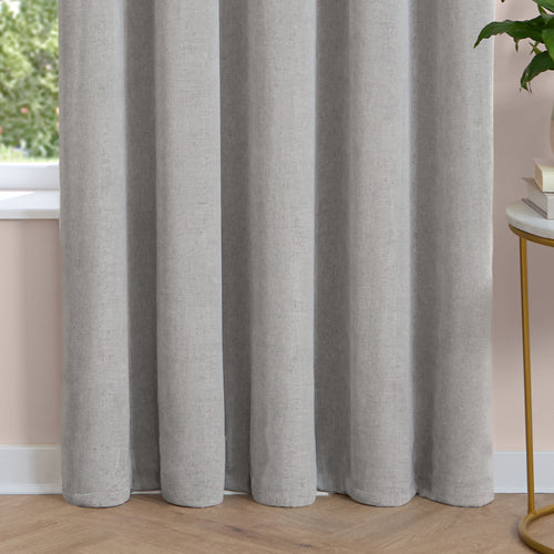 Soft Chenille Blackout Eyelet Curtains Silver