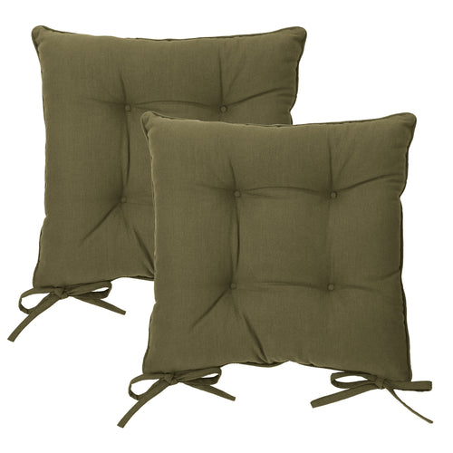 Slub Cotton 2 Pack Seat Pads Lichen