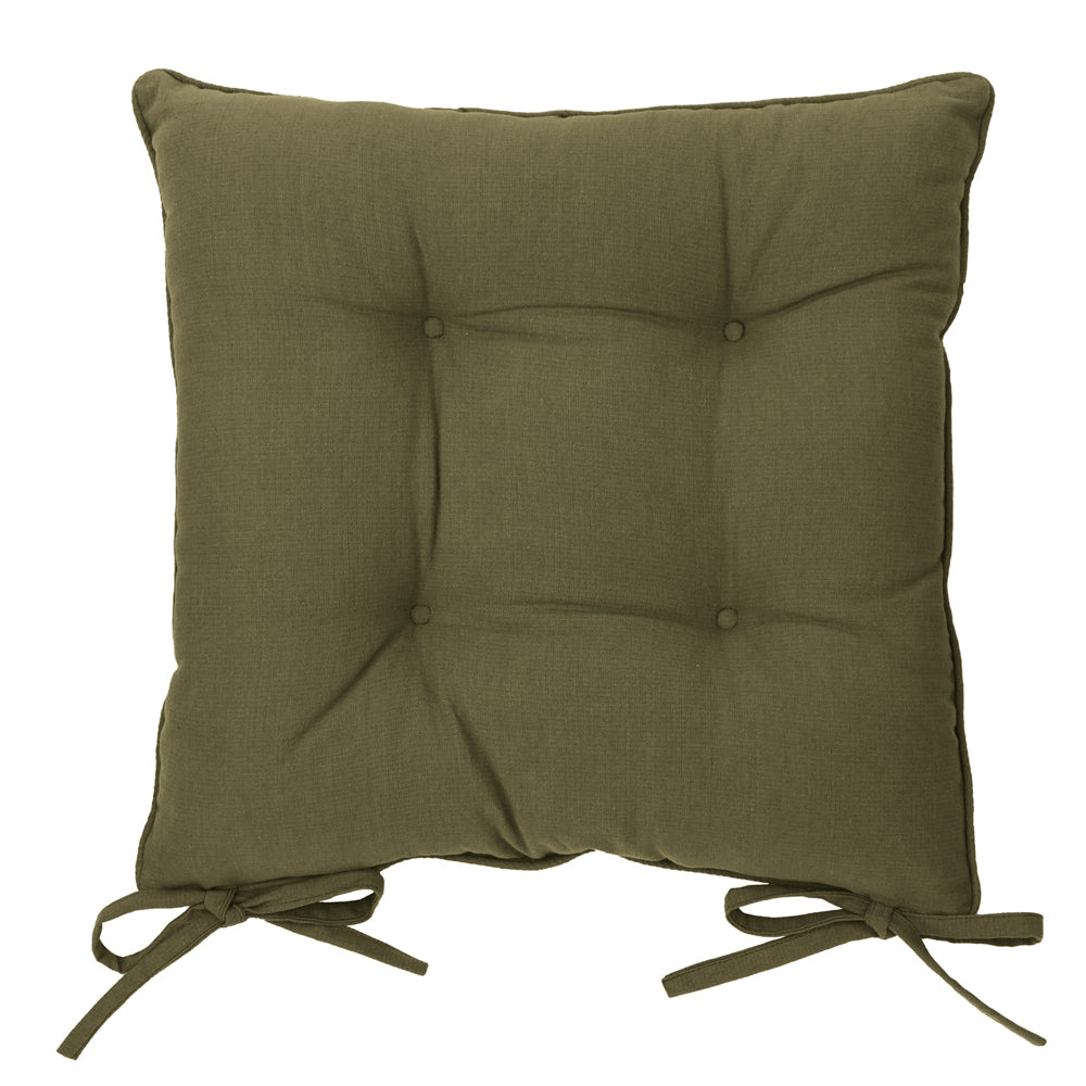Slub Cotton 2 Pack Seat Pads Lichen