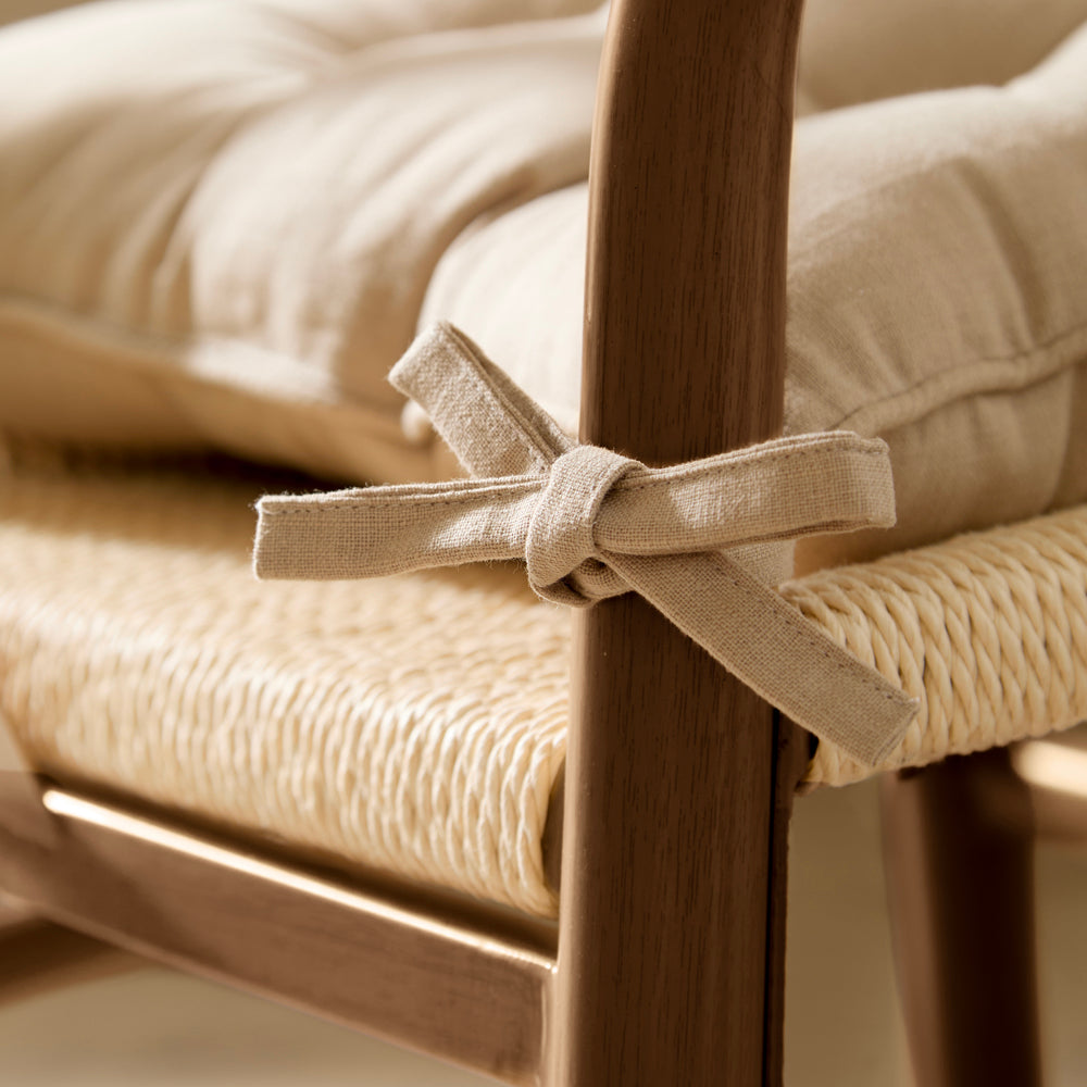 Slub Cotton 2 Pack Seat Pads Linen