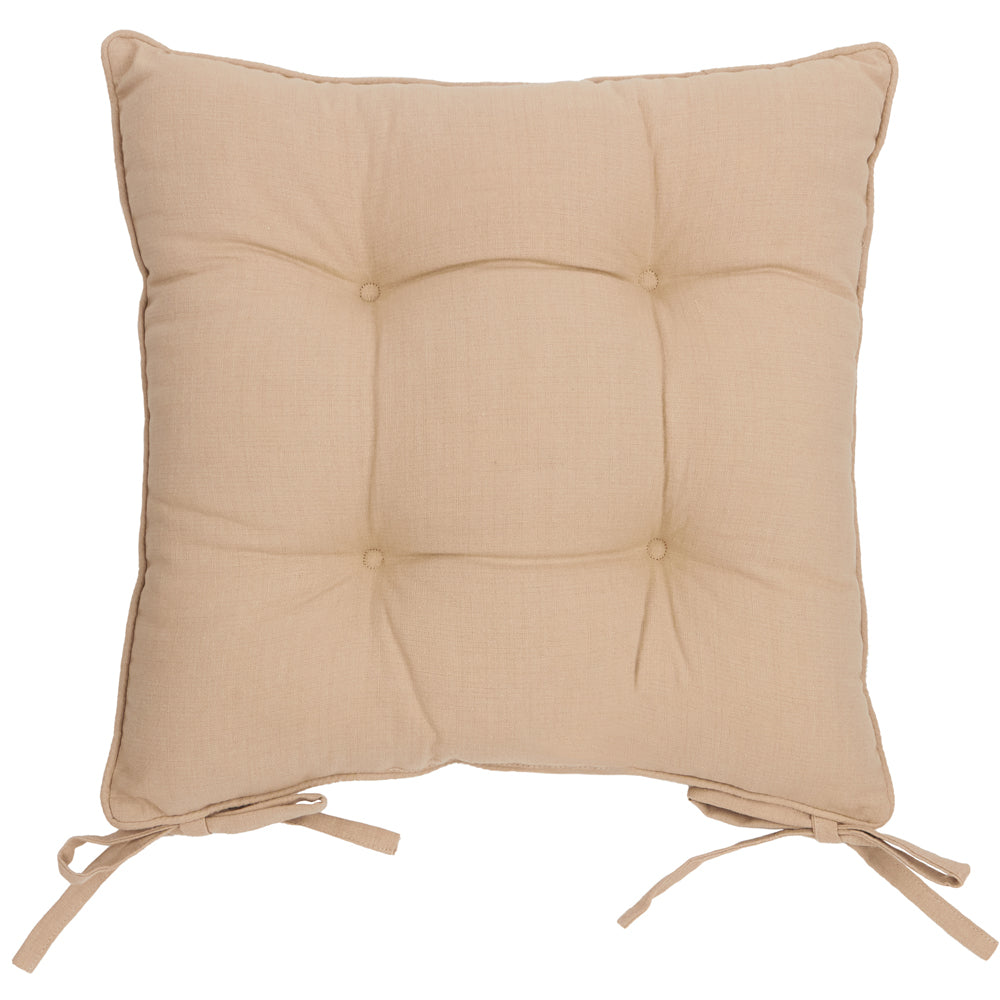 Slub Cotton 2 Pack Seat Pads Linen