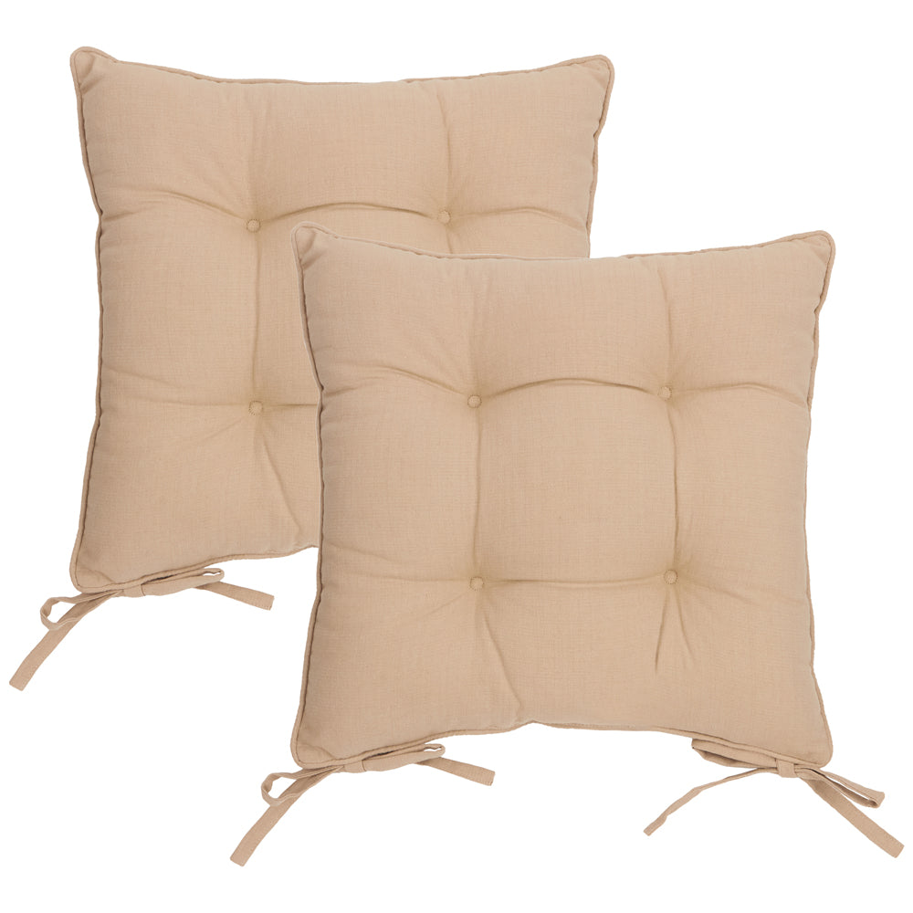 Slub Cotton 2 Pack Seat Pads Linen