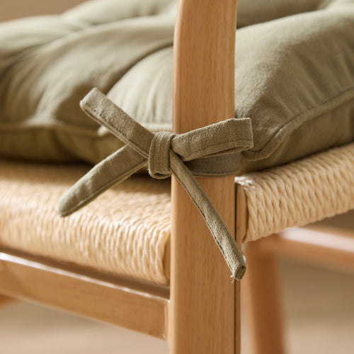 Slub Cotton 2 Pack Seat Pads Moss