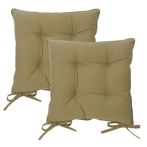 Slub Cotton 2 Pack Seat Pads Moss