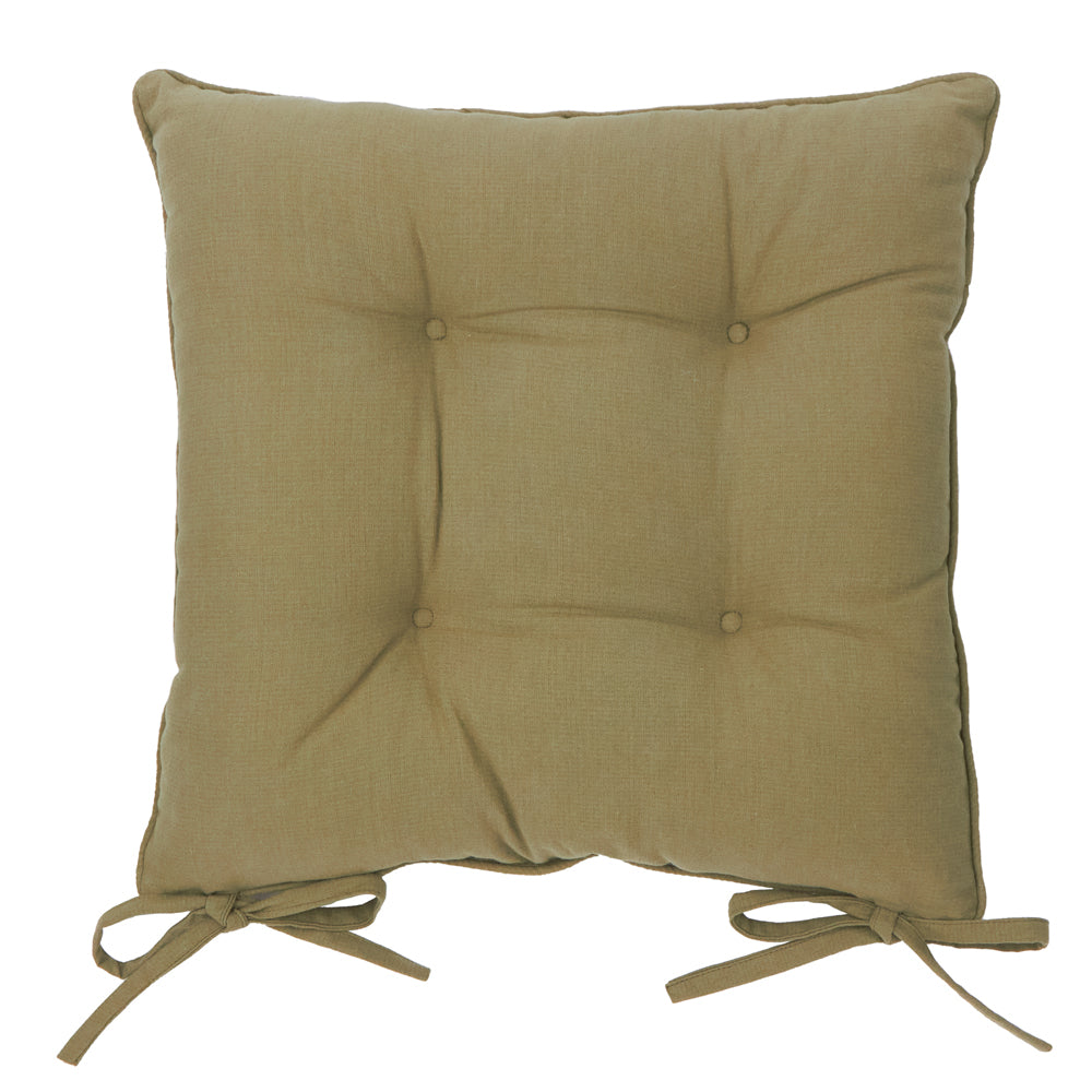 Slub Cotton 2 Pack Seat Pads Moss