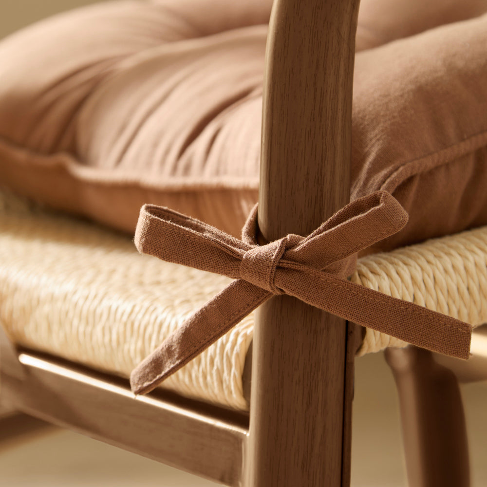 Slub Cotton 2 Pack Seat Pads Toffee