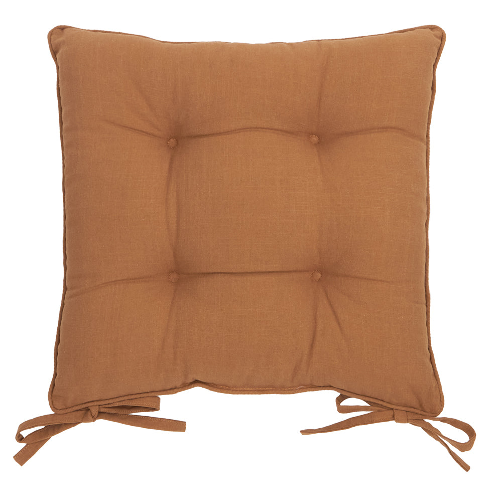 Slub Cotton 2 Pack Seat Pads Toffee