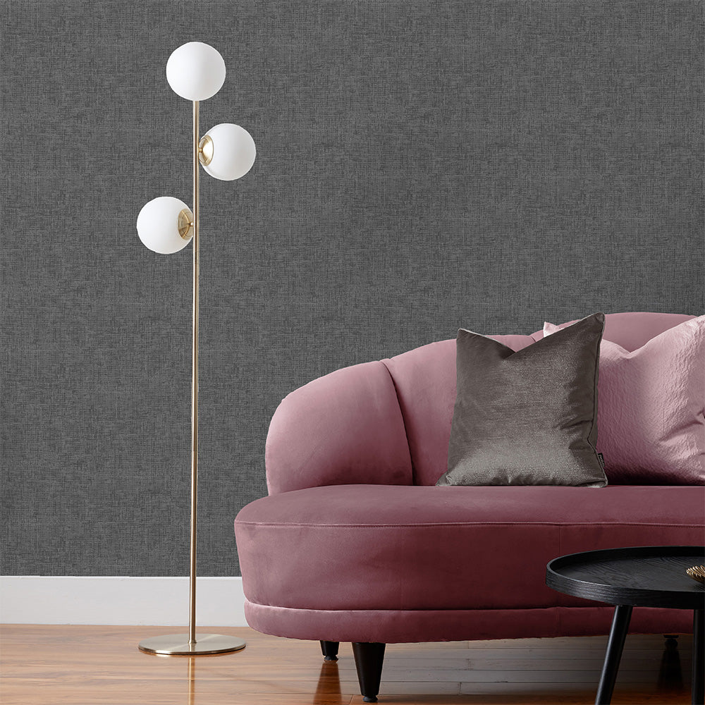 Serafina Vinyl Wallpaper Sample Charcoal