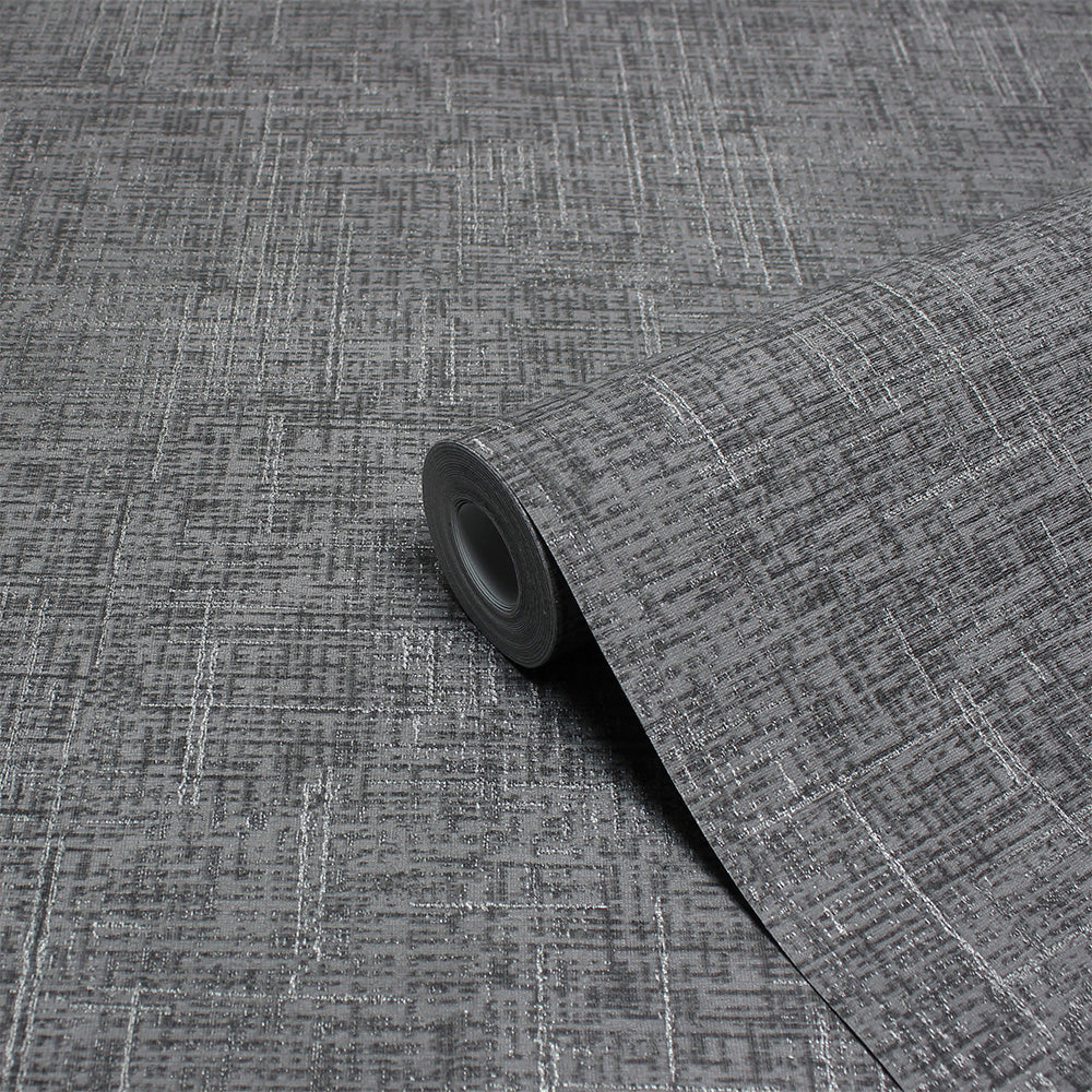 Serafina Vinyl Wallpaper Sample Charcoal
