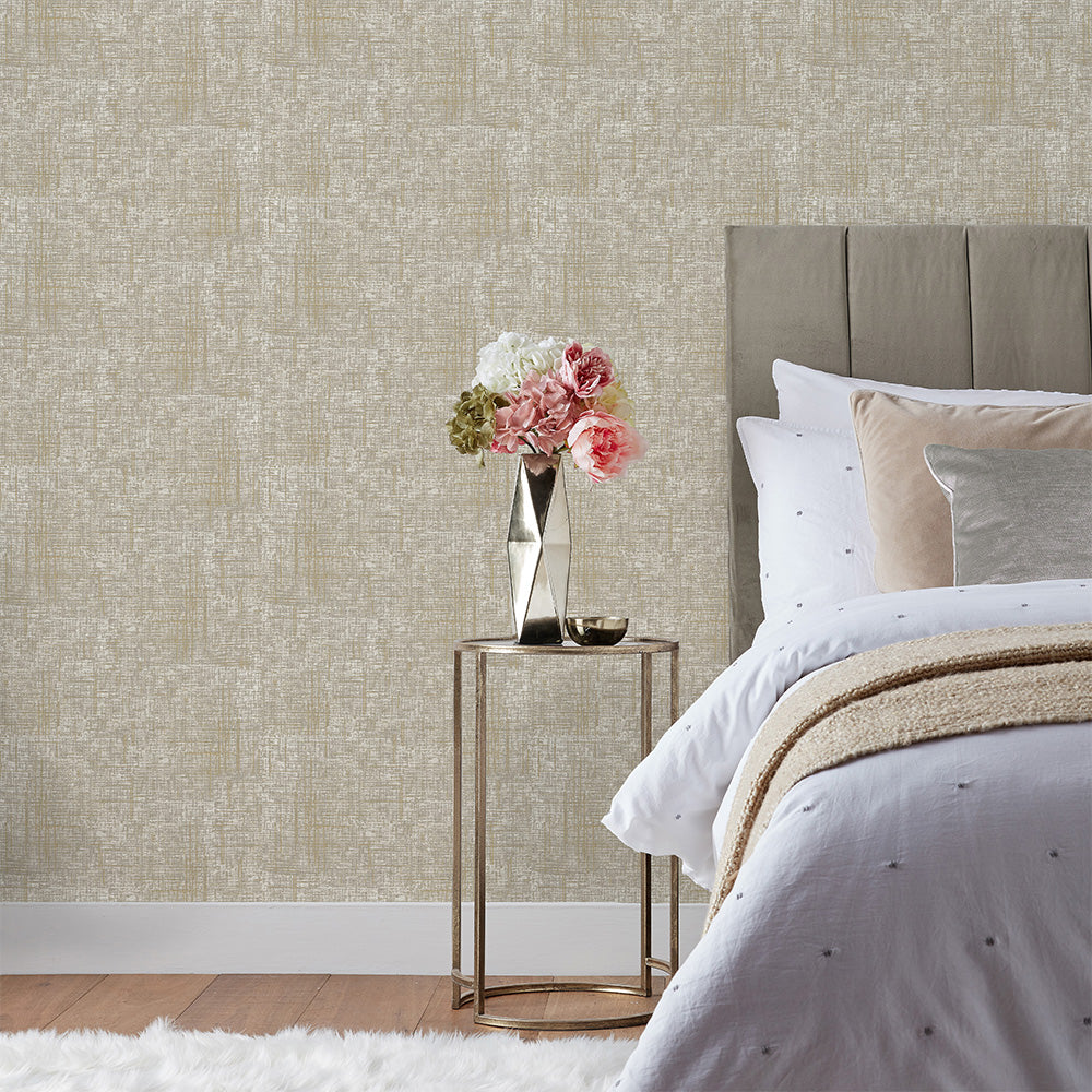 Serafina Vinyl Wallpaper Sample Champagne