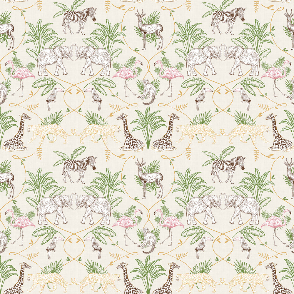 Animal Beige Wallpaper - Serengeti  Wallpaper Natural furn.