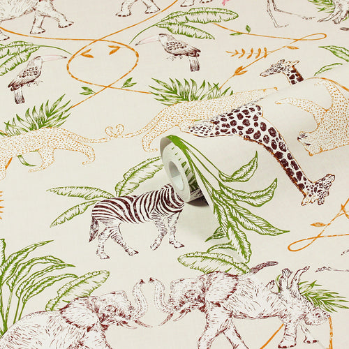 Animal Beige Wallpaper - Serengeti  Wallpaper Sample Natural furn.