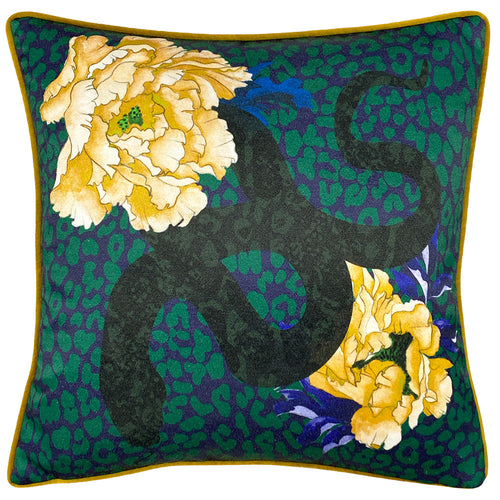 Animal Black Cushions - Serpentine Animal Print Cushion Cover Royal Blue/Teal furn.