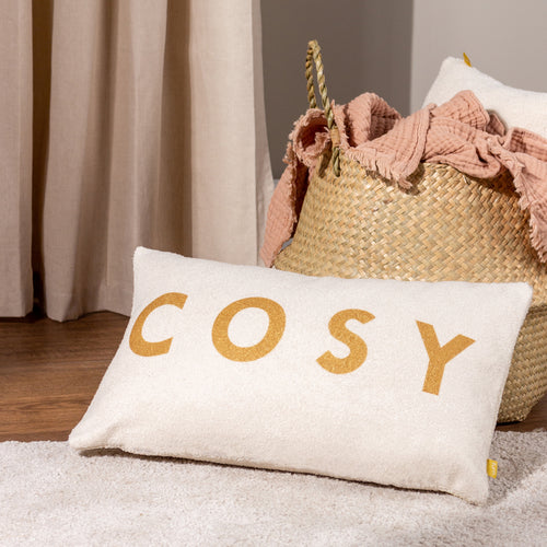 Plain Cream Cushions - Shearling Cosy Cushion Cover Natural furn.