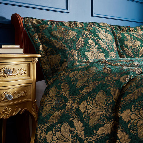  Green Bedding - Shiraz Traditional Jacquard Pillow Sham Emerald Paoletti