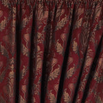 Paoletti Shiraz Traditional Jacquard Pencil Pleat Curtains in Burgundy