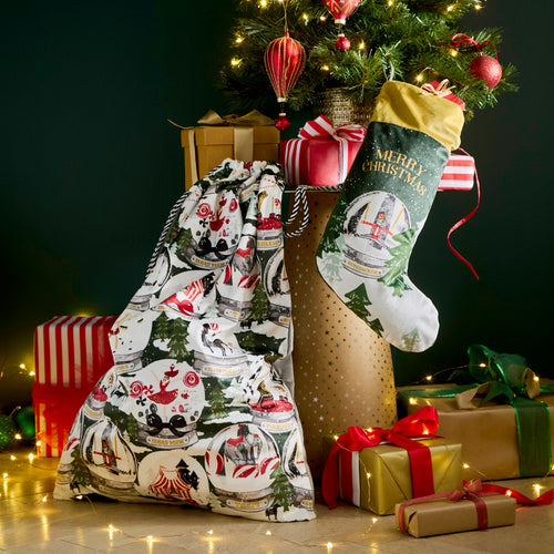  Multi Accessories - Showtime Printed Velvet Xmas Sack Multicolour furn.