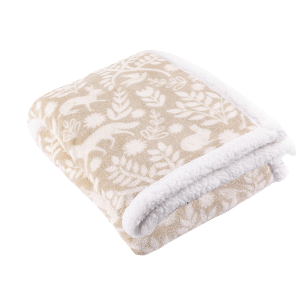 Skandi Woodland Sherpa Fleece Throw Sable