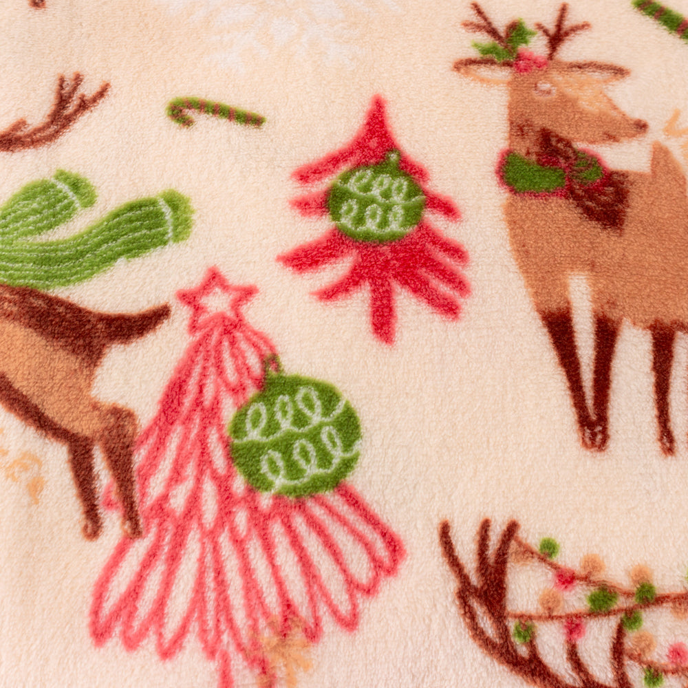 Sleigh Team Printed Fleece Throw Multicolour