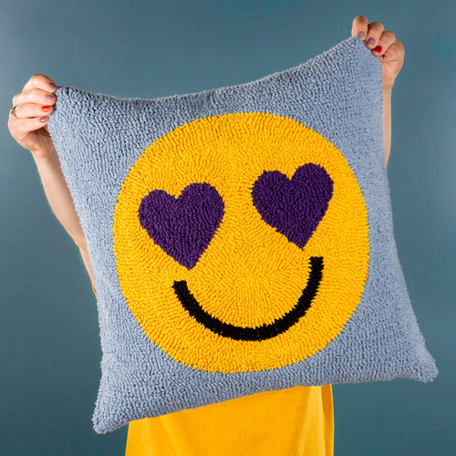 Abstract Purple Cushions - Smile Knitted Cushion Cover Purple Power heya home