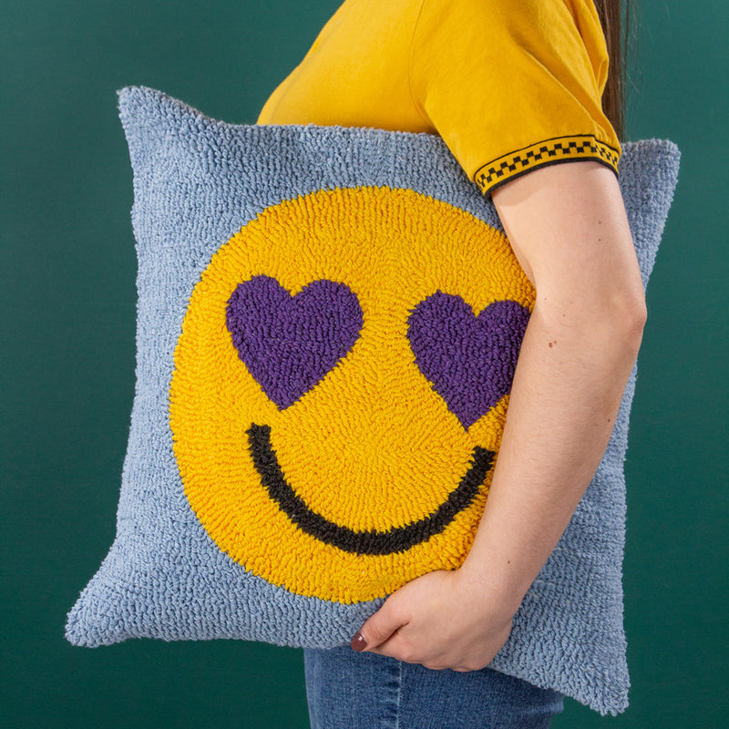 Abstract Purple Cushions - Smile Knitted Cushion Cover Purple Power heya home
