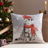 Evans Lichfield Snowy Cat Cushion Cover in Fog