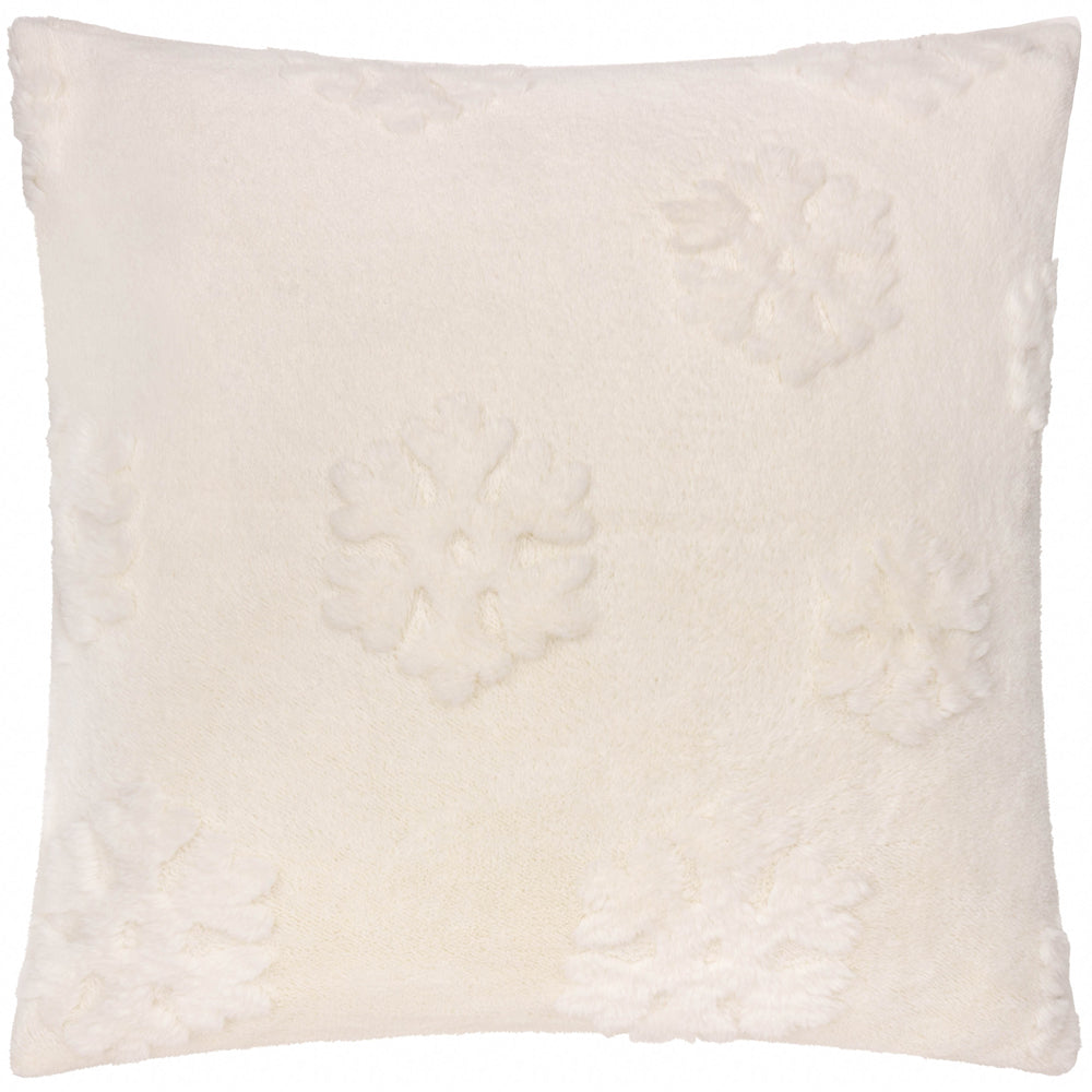 Snowflakes Faux Fur Cushion Snow White