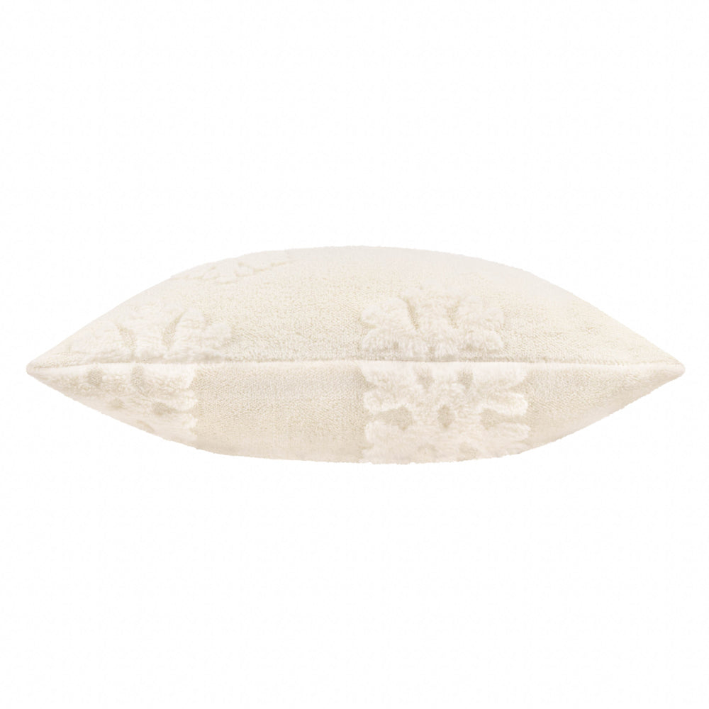 Snowflakes Faux Fur Cushion Snow White