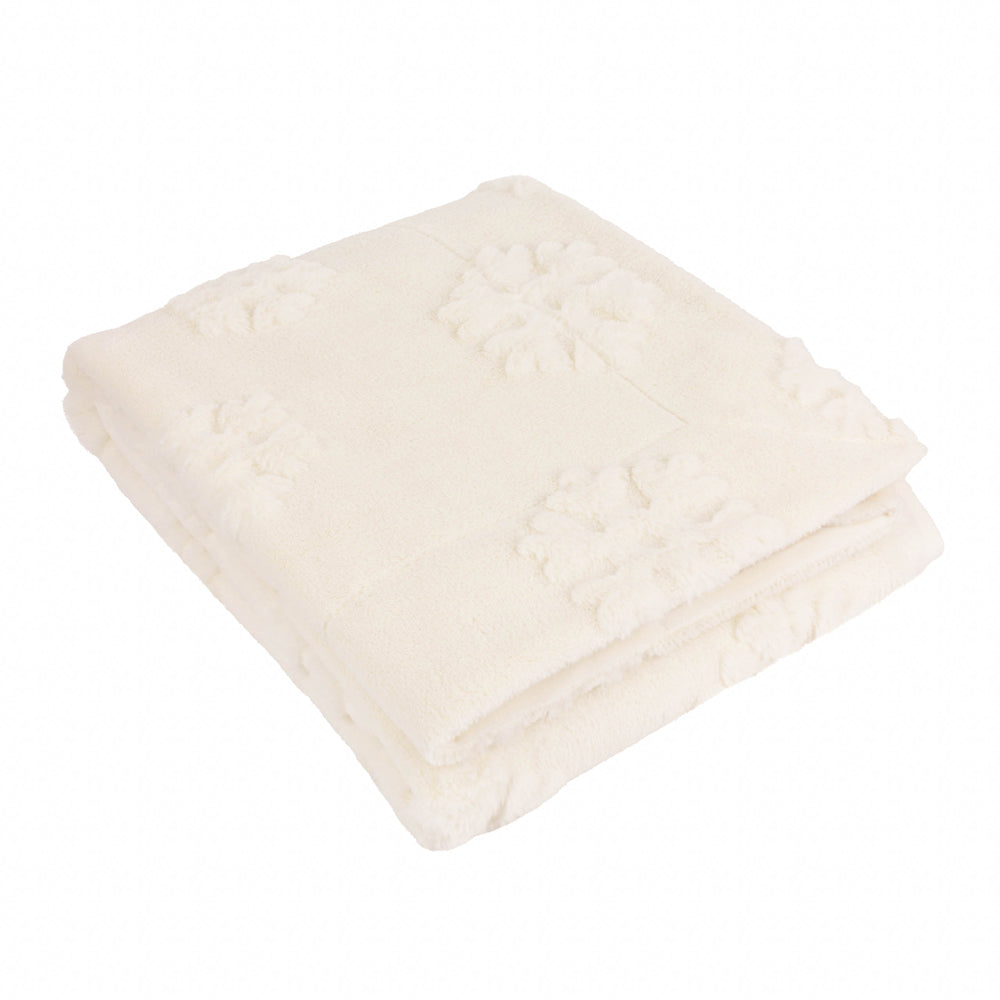 Snowflakes Faux Fur Throw Snow White